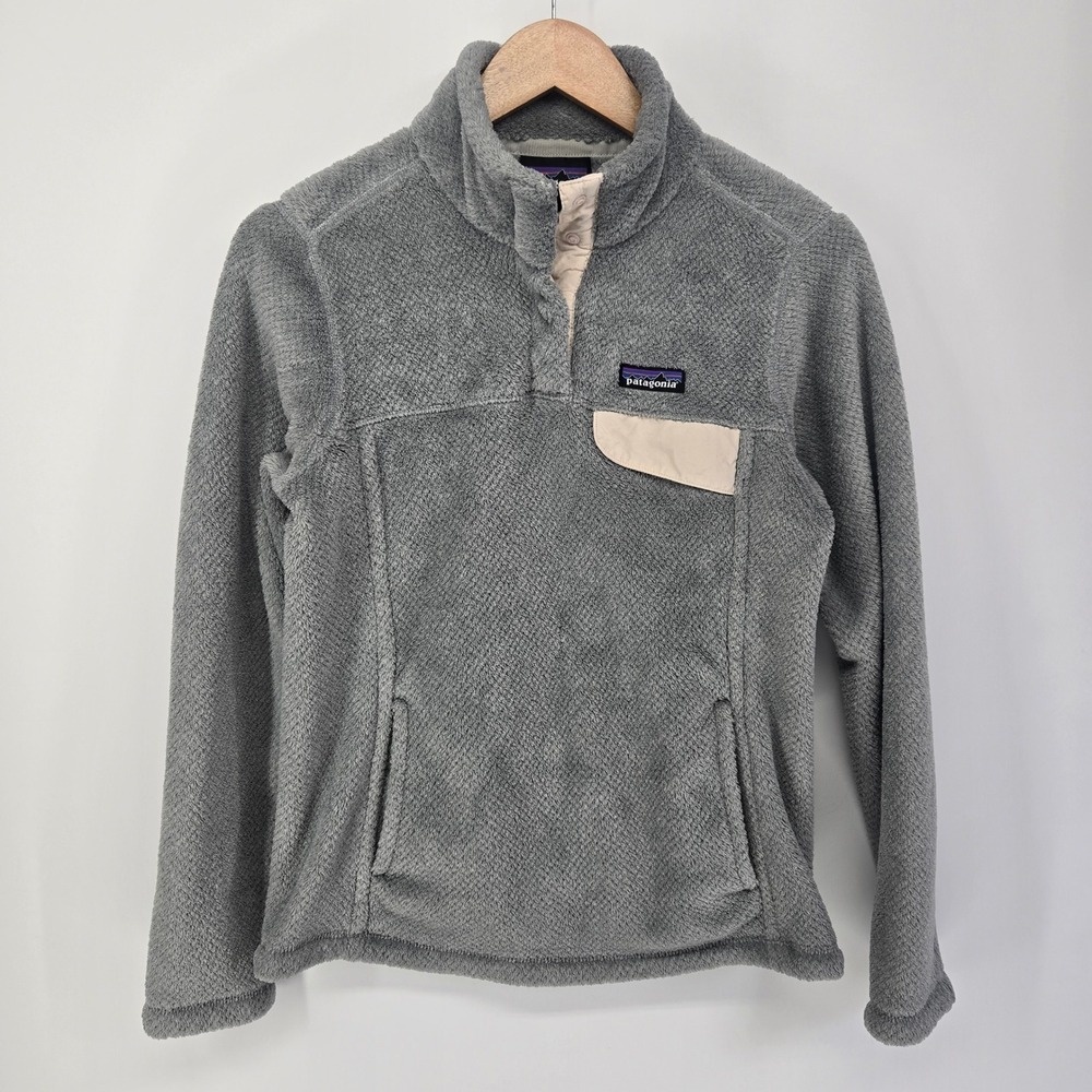 Patagonia Re-Tool Snap-T Pullover Womens Medium Gray Fleece Jacket Polartec